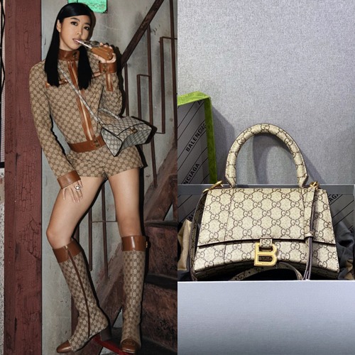 발렌시아가×구찌 콜라보 HOURGLASS 아워글래스 탑핸들백