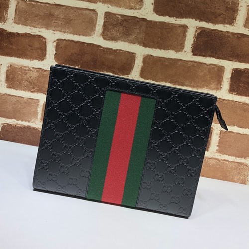 구찌 475316 GG 수프림 캔버스 삼선 웹 클러치백