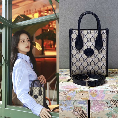 구찌 671623 인터로킹 G 미니 토트백