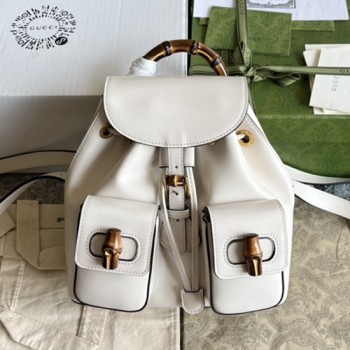 구찌 702101 레더 뱀부 백팩