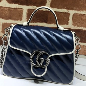 구찌 GG 마몬트 탑 핸들백 21cm