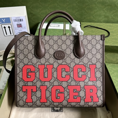 구찌 타이거 GG 스몰 토트백
