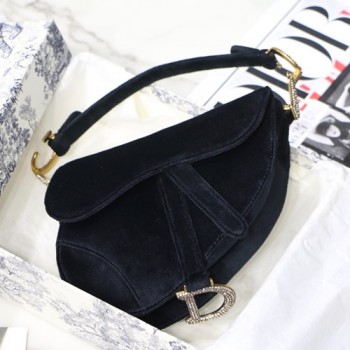 디올 SADDLE 벨벳 새들백 19.5cm