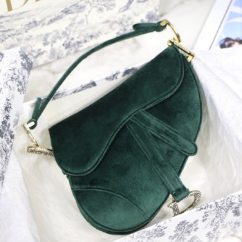 디올 SADDLE 벨벳 새들백 19.5cm
