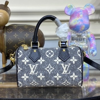 루이비통 모노그램 그레이 데님 나노 스피디