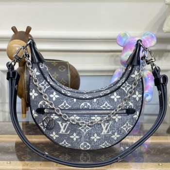 루이비통 모노그램 그레이 데님 루프 호보백