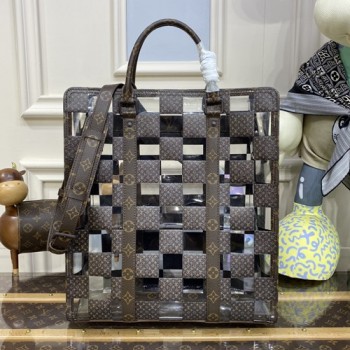 루이비통 모노그램 체스 코팅 캔버스 PVC 삭 플라