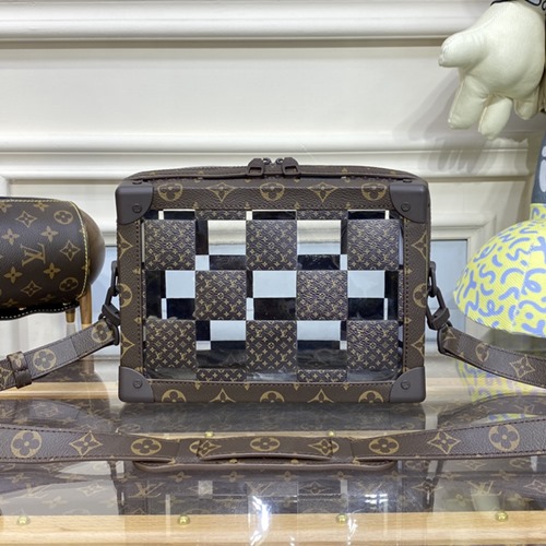 루이비통 모노그램 체스 코팅 캔버스 PVC 소프트 트렁크