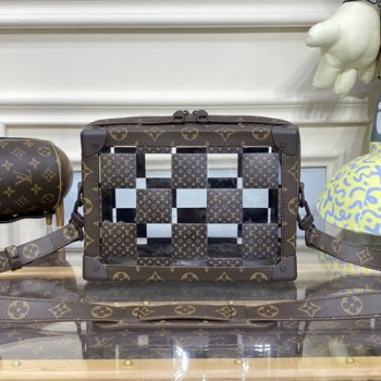 루이비통 모노그램 체스 코팅 캔버스 PVC 소프트 트렁크