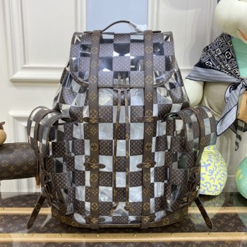 루이비통 모노그램 체스 코팅 캔버스 PVC 크리스토퍼 백팩