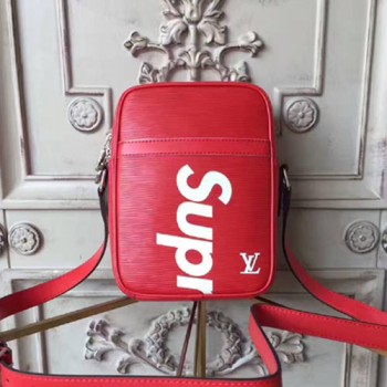 루이비통×슈프림 콜라보 에삐 레더 다뉴브 크로스백
