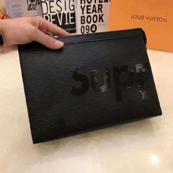 루이비통×슈프림 콜라보 에삐 레더 포쉐트 보야주 클러치백