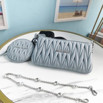 미우미우 5BH190 MATELASSE 마테라쎄 나파 파우치 숄더백