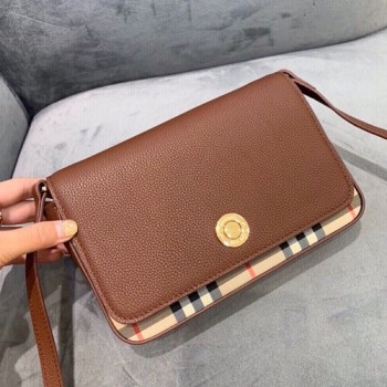 버버리 체크 래더 노트백