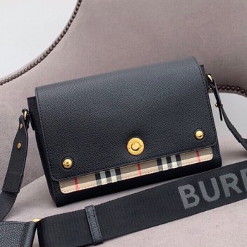 버버리 체크 래더 노트백