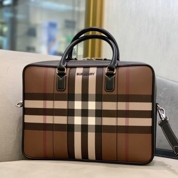 버버리 체크 래더 브리프케이스