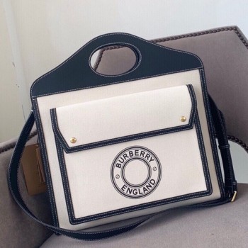 버버리 캔버스 미니 투톤 포켓백