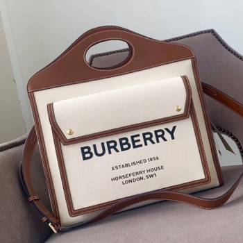 버버리 캔버스 미니 투톤 포켓백