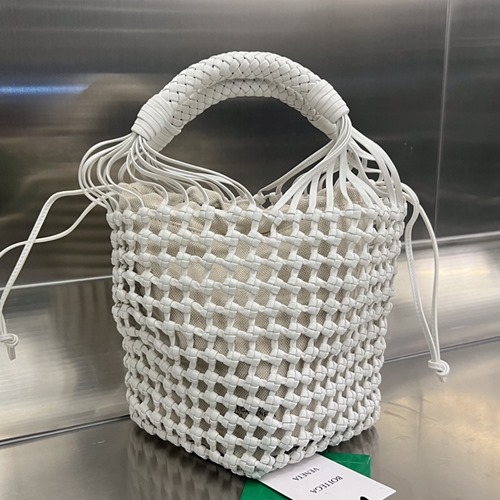 보테가 베네타 CAVALLINO 인트레치아토 레더 앤 캔버스 토트백