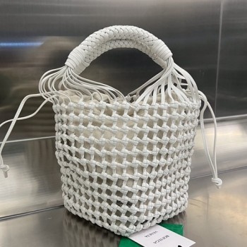 보테가 베네타 CAVALLINO 인트레치아토 레더 앤 캔버스 토트백