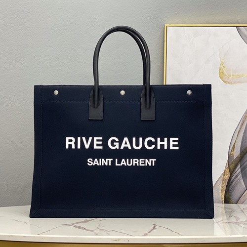 생로랑 RIVE GAUCHE 로고 린넨 리브 고쉬 토트백