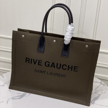 생로랑 RIVE GAUCHE 로고 린넨 리브 고쉬 토트백