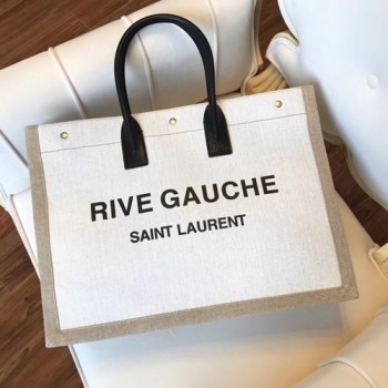 생로랑 RIVE GAUCHE 로고 린넨 리브 고쉬 토트백