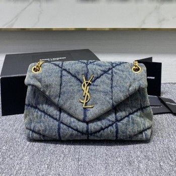 생로랑 루루 데님 푸퍼백