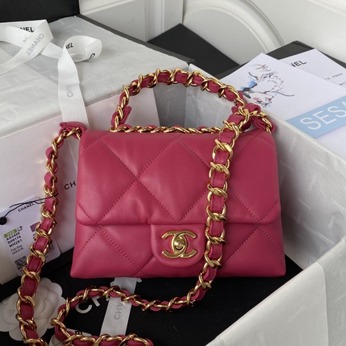 샤넬 22B AS3498 체인 탑 핸들 미니 크로스백