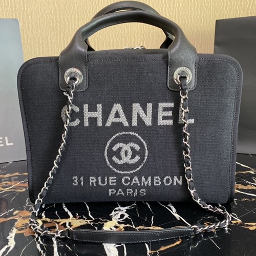 샤넬 A92750 믹스드파이버 볼링백 34cm