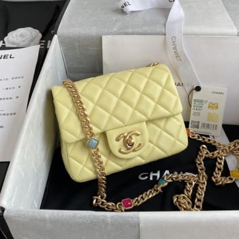 샤넬 AS2379 램스킨 퀼팅 플랩백