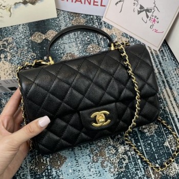 샤넬 AS2431 뉴미니 캐비어 탑핸들 플랩백