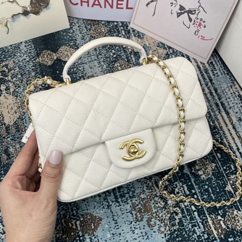 샤넬 AS2431 뉴미니 캐비어 탑핸들 플랩백