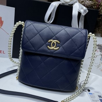 샤넬 AS2503 카프스킨 퀼팅 CC 로고 진주 체인 플랩 호보백