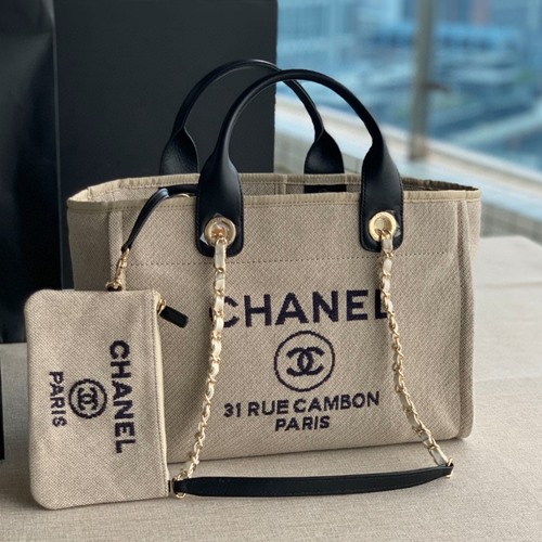 샤넬 AS3257 믹스드파이버 캔버스 스몰 도빌백