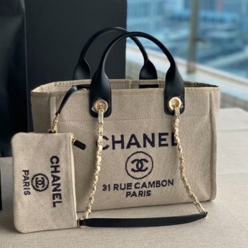 샤넬 AS3257 믹스드파이버 캔버스 스몰 도빌백