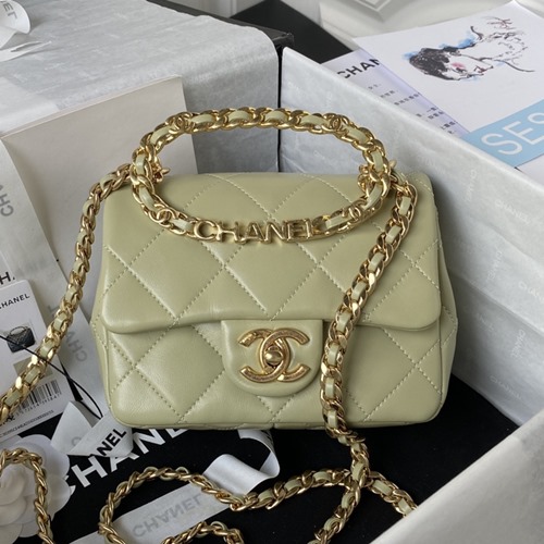 샤넬 AS3748 23C 탑핸들 미니 플랩백