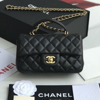 샤넬 뉴미니 탑핸들 플랩백(램스킨)