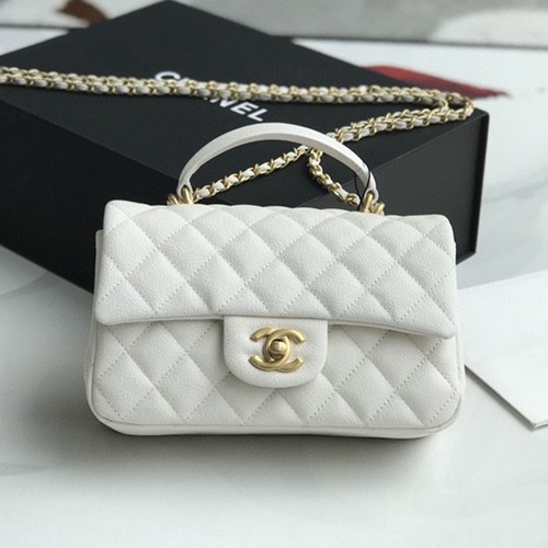 샤넬 뉴미니 탑핸들 플랩백(캐비어)