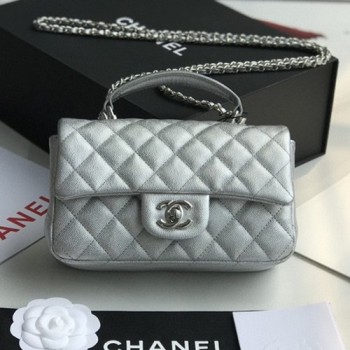 샤넬 뉴미니 탑핸들 플랩백(캐비어)