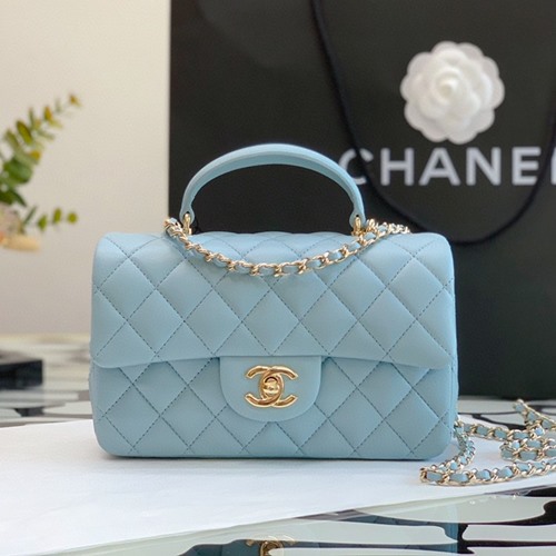 샤넬 뉴미니 탑핸들 플랩백