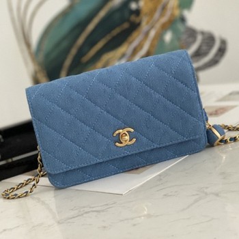 샤넬 데님 WOC 체인백