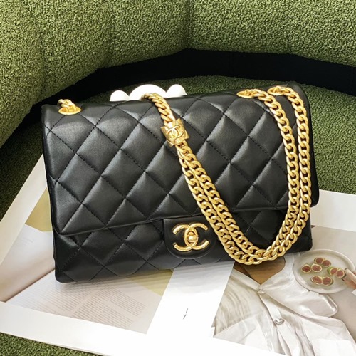 샤넬 램스킨 골드 메탈 플랩백