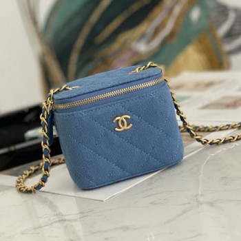 샤넬 스몰 체인 데님 코스메틱 케이스