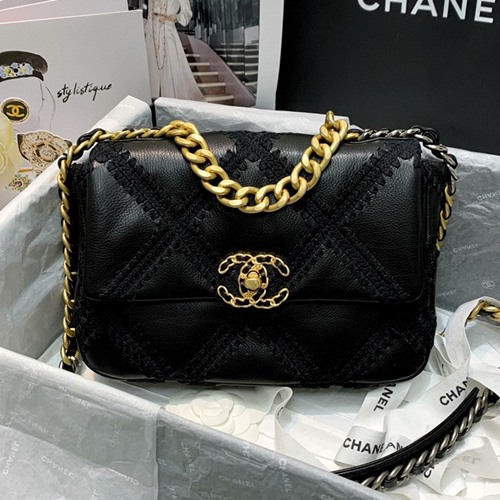 샤넬 크로셰 19 플랩백 26cm (카우래더)