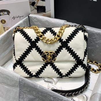 샤넬 크로셰 19 플랩백 26cm (카우래더)