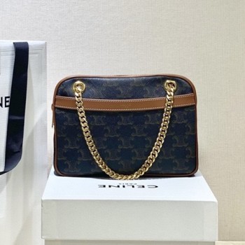 셀린느 196252 스트라이프 텍스타일 파타판 스몰