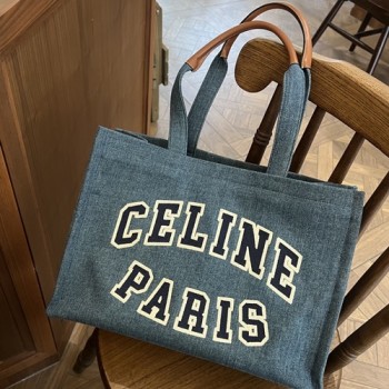 셀린느 파리 로고 데님 쇼퍼백
