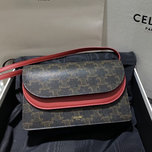 셀린느 파리올 트리오페 카바스 월렛 온 스트랩 크로스백