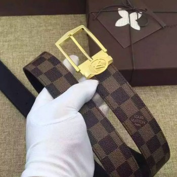 LV 로고버클 다미에 벨트